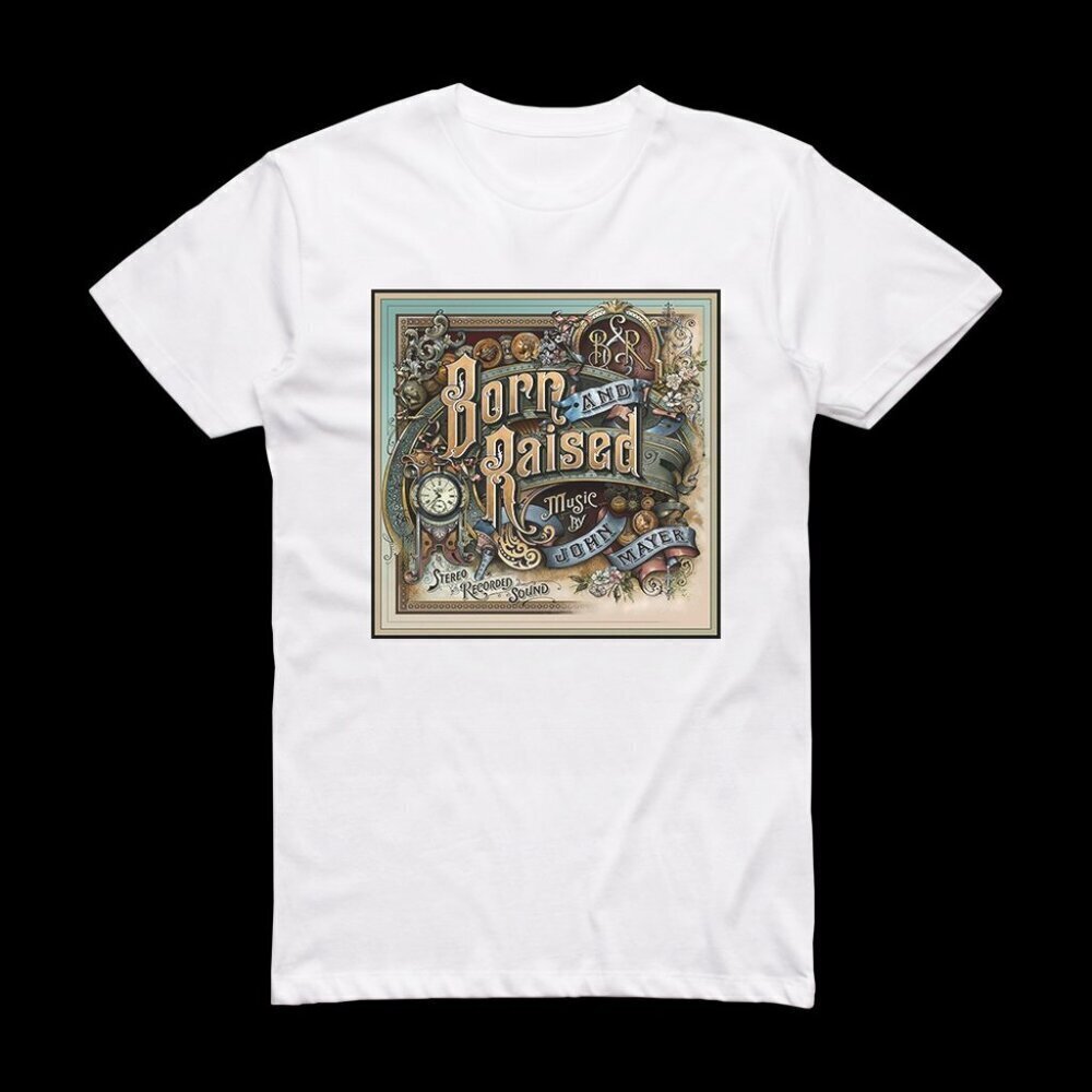 John Mayer Born And Raised Album Cover Tshirt White